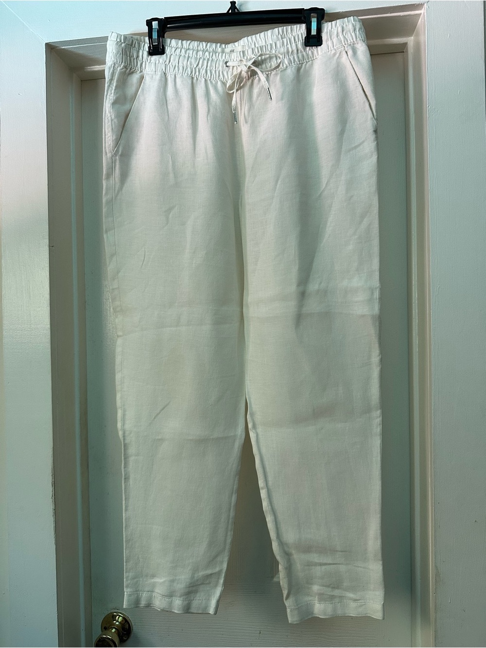 H&M Cream Drawstring Relaxed Jogger Pants for Men